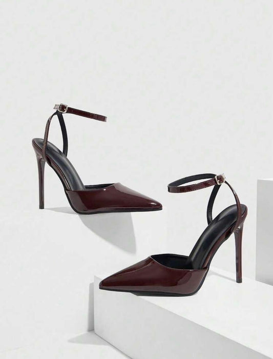 Burgundy High Heel Pumps