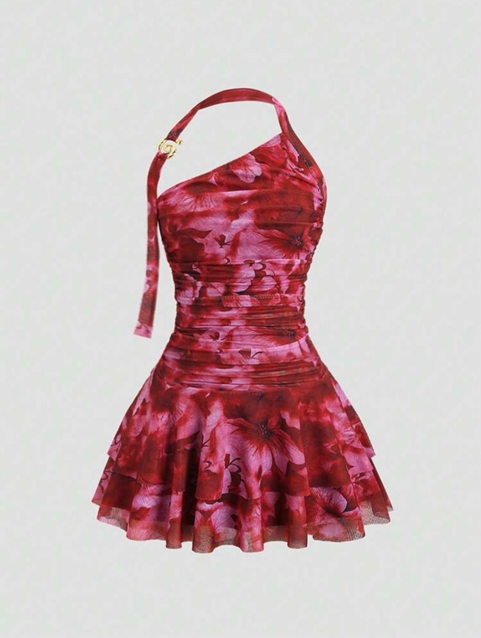 Printed Open Back Mini Dress