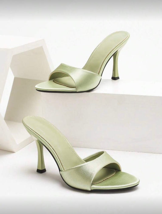 Satin round toe mule