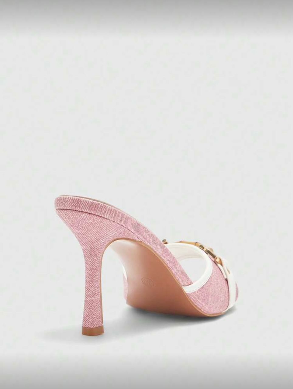 Denim round toe mule