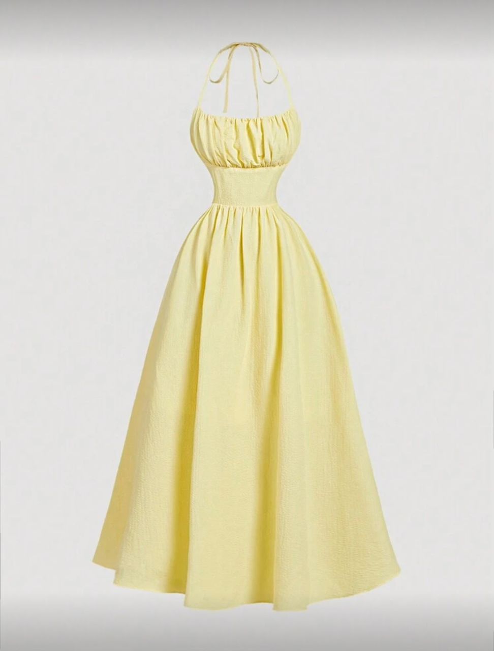 Textured Backless Halter Dress