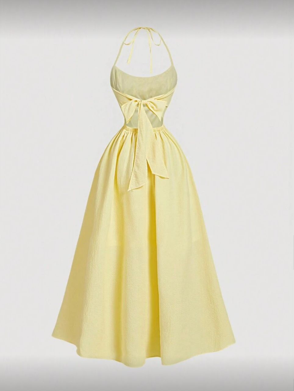 Textured Backless Halter Dress