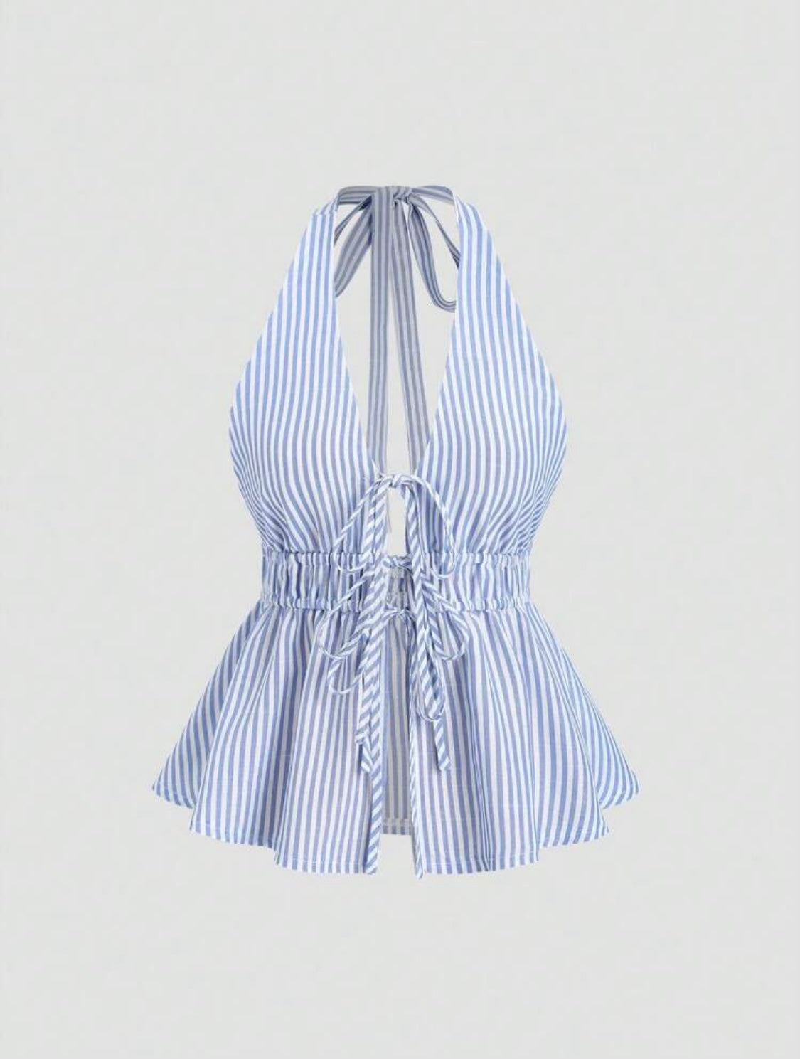 Stripped halter neck top & long pants set