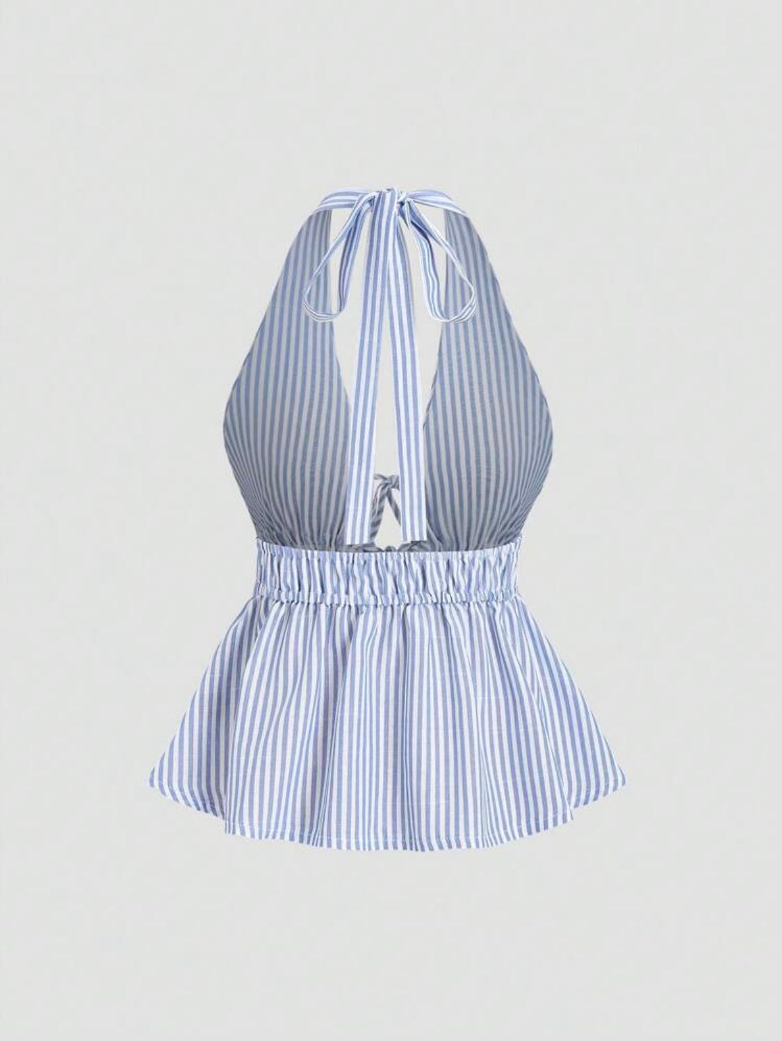 Stripped halter neck top & long pants set