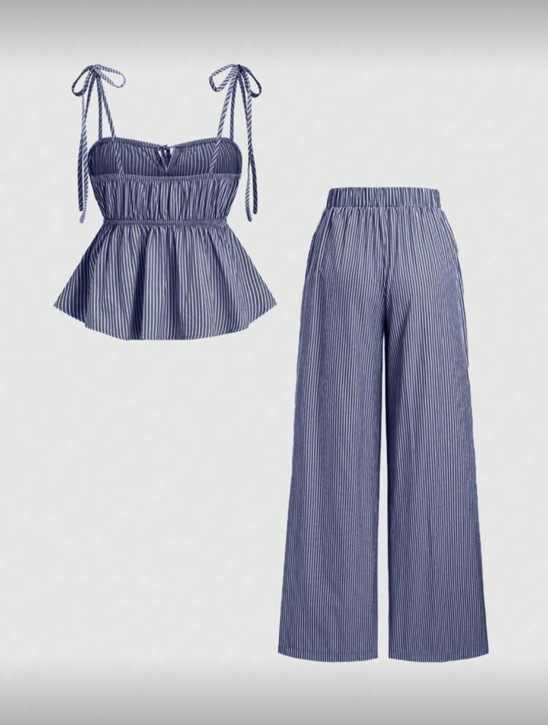 Stripped camisole & long pants set