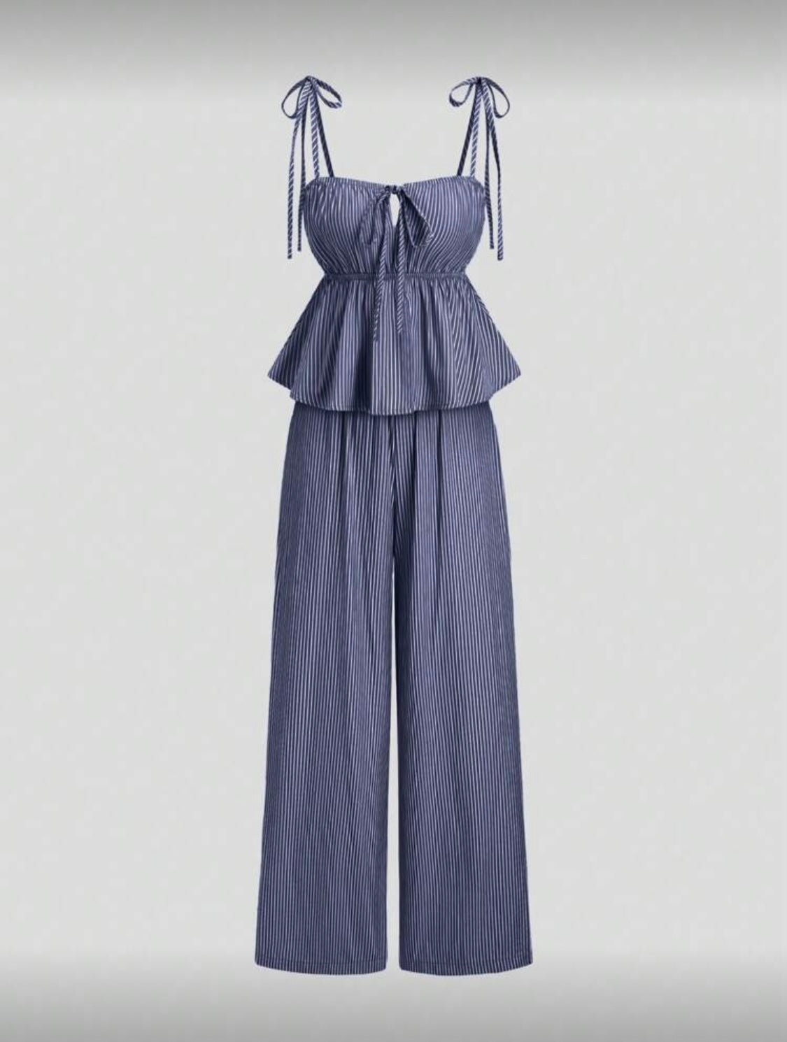 Stripped camisole & long pants set